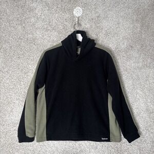 Vintage Chuck Roast Fleece Pullover‎ Mens S Black & Army Green Polartec Hoodie